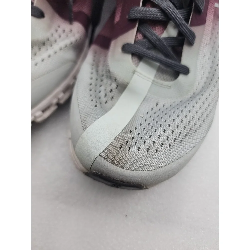 On Cloudflow Running Shoes Womens Size 8 Gray Maroon Athletic Lace Up Sneakers - Picture 3 of 10